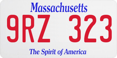 MA license plate 9RZ323