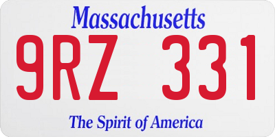 MA license plate 9RZ331