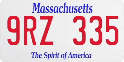 MA license plate 9RZ335