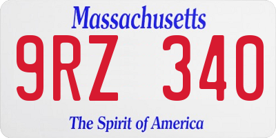 MA license plate 9RZ340