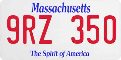 MA license plate 9RZ350