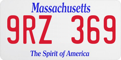 MA license plate 9RZ369