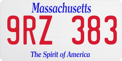 MA license plate 9RZ383