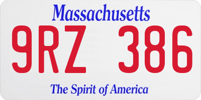 MA license plate 9RZ386
