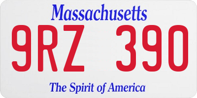 MA license plate 9RZ390