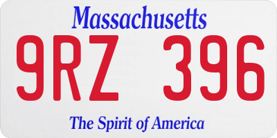 MA license plate 9RZ396