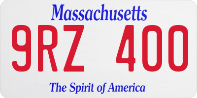 MA license plate 9RZ400