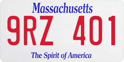 MA license plate 9RZ401