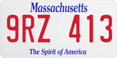 MA license plate 9RZ413