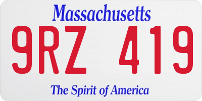 MA license plate 9RZ419