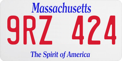 MA license plate 9RZ424