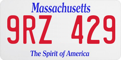 MA license plate 9RZ429