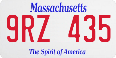 MA license plate 9RZ435