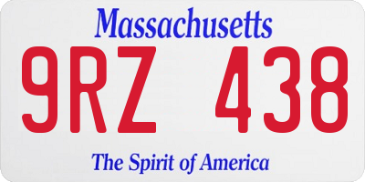 MA license plate 9RZ438