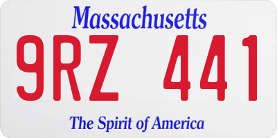 MA license plate 9RZ441