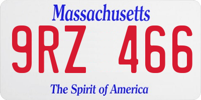 MA license plate 9RZ466