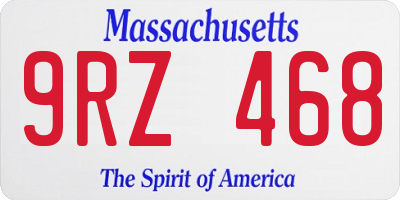 MA license plate 9RZ468