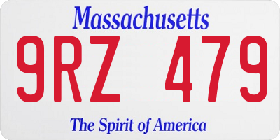 MA license plate 9RZ479