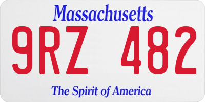 MA license plate 9RZ482