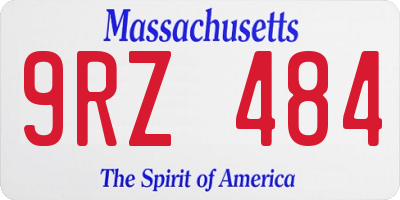 MA license plate 9RZ484