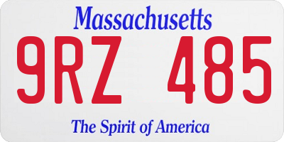MA license plate 9RZ485