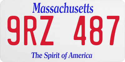 MA license plate 9RZ487