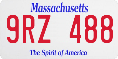MA license plate 9RZ488