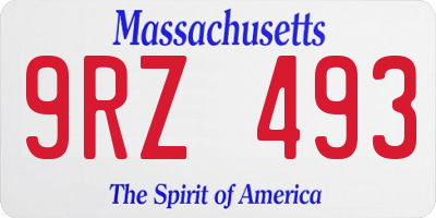 MA license plate 9RZ493