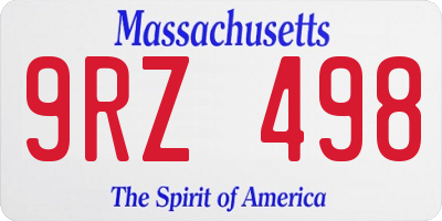 MA license plate 9RZ498