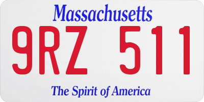 MA license plate 9RZ511