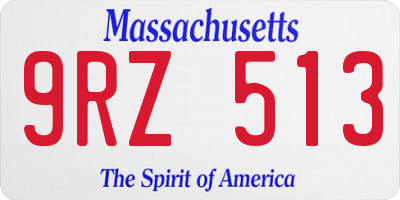 MA license plate 9RZ513