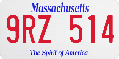 MA license plate 9RZ514