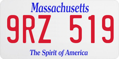 MA license plate 9RZ519