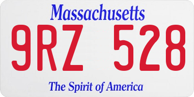 MA license plate 9RZ528