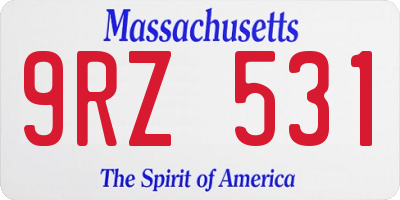 MA license plate 9RZ531