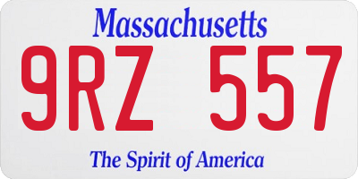 MA license plate 9RZ557