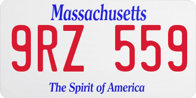 MA license plate 9RZ559
