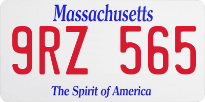 MA license plate 9RZ565