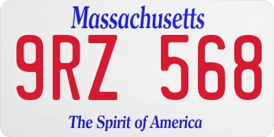 MA license plate 9RZ568