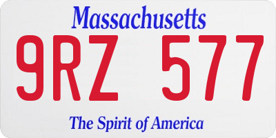 MA license plate 9RZ577