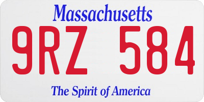 MA license plate 9RZ584