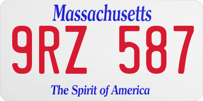 MA license plate 9RZ587