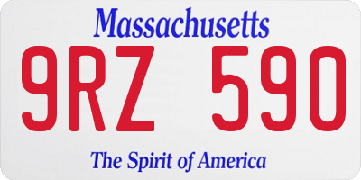 MA license plate 9RZ590