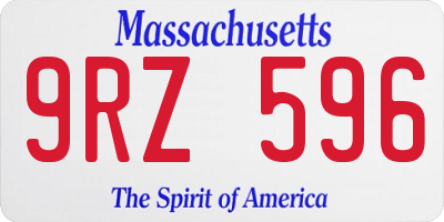 MA license plate 9RZ596
