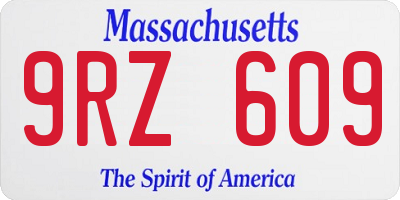 MA license plate 9RZ609