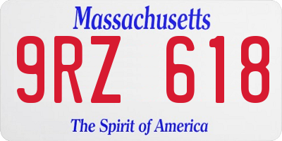 MA license plate 9RZ618
