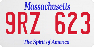 MA license plate 9RZ623