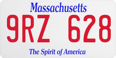 MA license plate 9RZ628