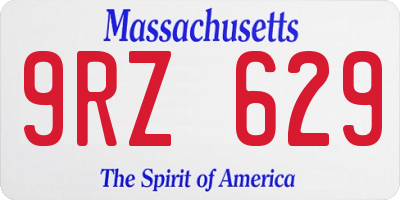 MA license plate 9RZ629
