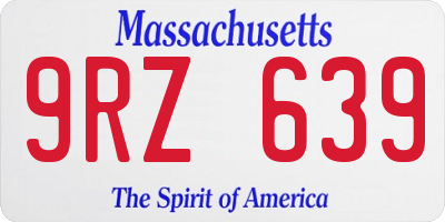 MA license plate 9RZ639